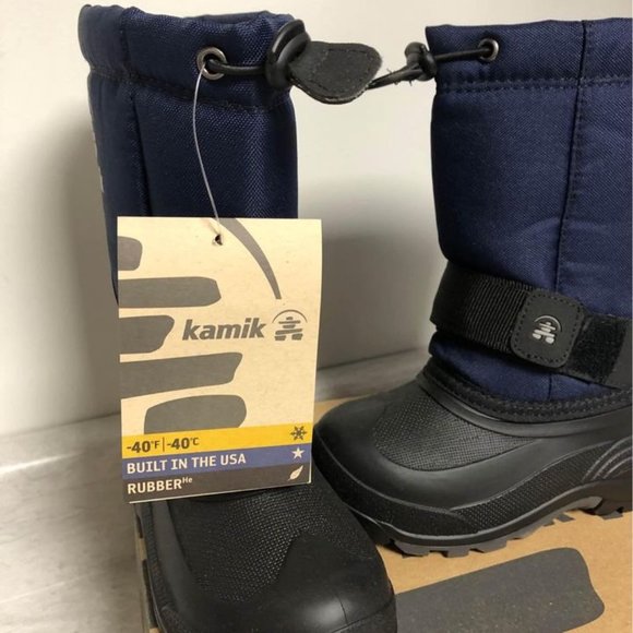 NWT Boys Toddler Kamik Rocket Navy Blue Winter Snow Boots Waterproof sz 10 & 11 - Picture 5 of 6